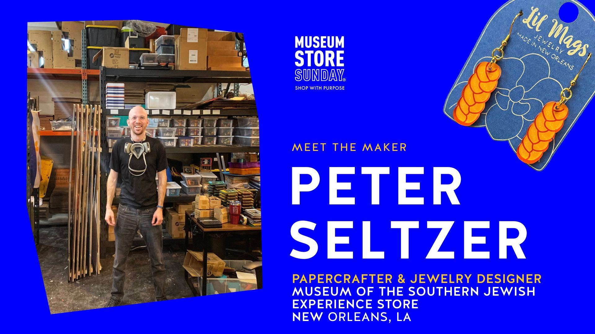 As the founder of Pete’s Papercrafts in New Orleans, Seltzer’s laser-cut cardboard landmarks and glittering earrings capture the spirit of place, culture, and community.